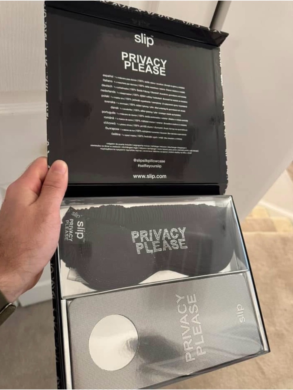 Slip Black and Silver 'Privacy Please' Limited Edition Sleep Set